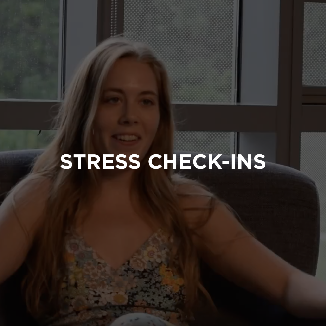 student during a stress check-in
