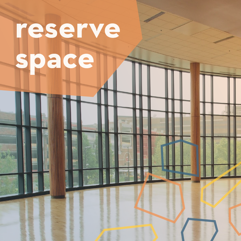 image of an empty beacon room on a bright day with the text "reserve space"
