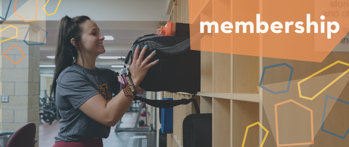 membership title showing student putting their backpack into a locker