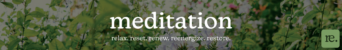 banner with a plant photo and the text "meditation" 